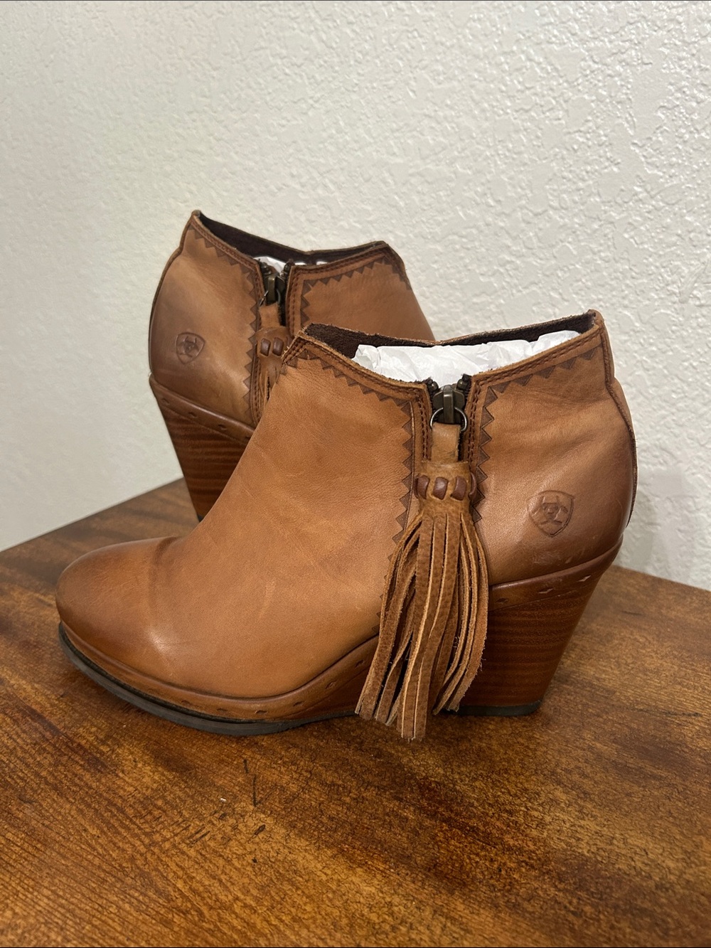 Ariat Graceland Western Wedge Leather  Booties